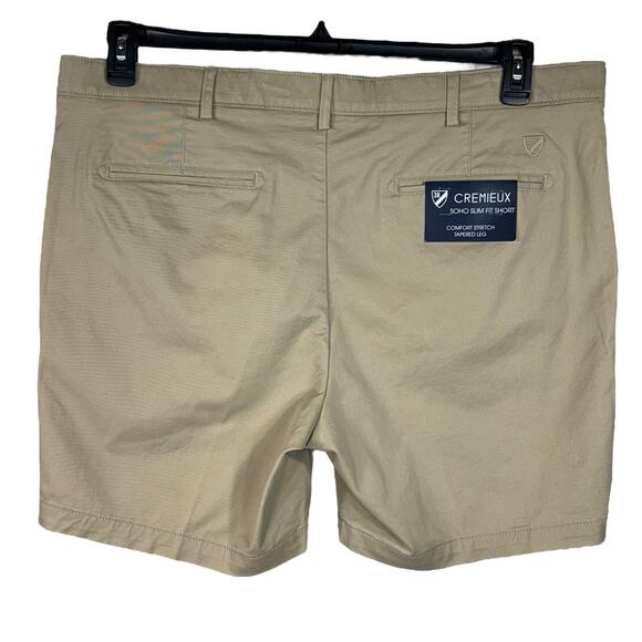 Cremieux SZ 40 Soho Slim Fit Chino Shorts Pocket Zip-Fly Stretch Tapered Leg Tan - Picture 4 of 10